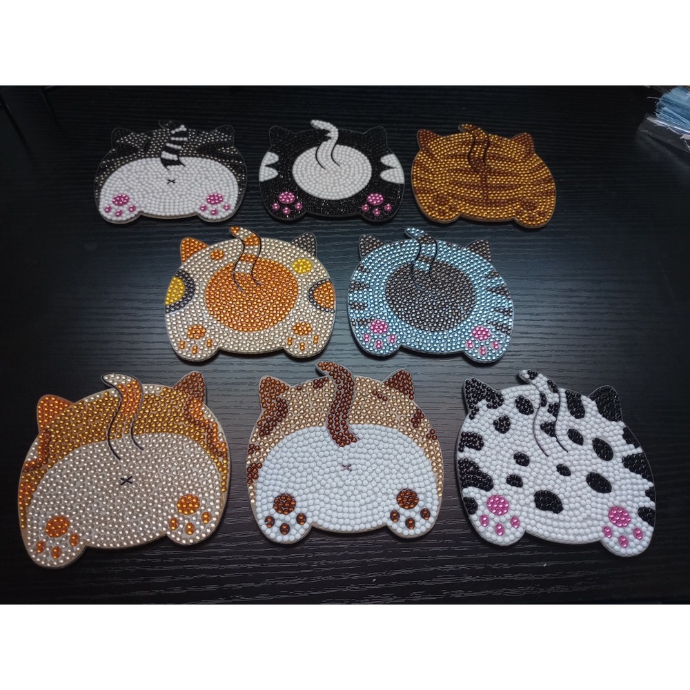 Set Of 8 Cat Butt Drink‎ Coasters